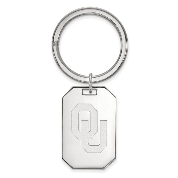 Sterling Silver Univ. of Oklahoma Logo Key Chain - Picture 1 of 3
